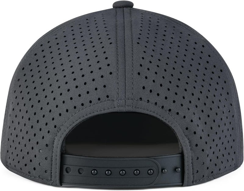 FEINION Men Flat Brim Adjustable Performance Hat Snapback Laser Perforated Baseball Cap - Image 5